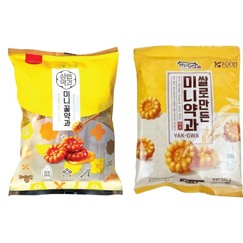 

[Bulk purchase] Mini yakka 2 types set 120g+140g Yay Yakka medicinal confectionery Rice Yakka/Korean food/Korean traditional sweets/Honey/Cinnamon