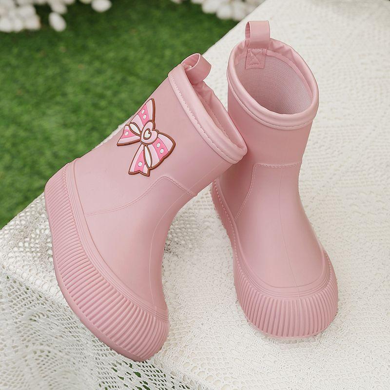 Women's Waterproof Rain Boots 2025 New Style Elastic Mid Calf Water Shoes NonSlip Rubber Boots Outdoor Fashion