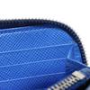 Used 11569 Saffiano Stripe Round Zip Wallet 2ML317 7940 Gray Zip Around Logo Metal Blue Unisex from Japan AUTHENTIC
