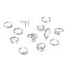 English Ring, Personalized Leaves English Letters Love Open Knot Ring 12-Piece Set