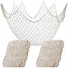 2 Pcs Fish Net Decoration Cotton Ocean Theme Wall Hung Fishing Net Fish Net Party Beach Mermaid Party House 39.4 X 78.7 Inches