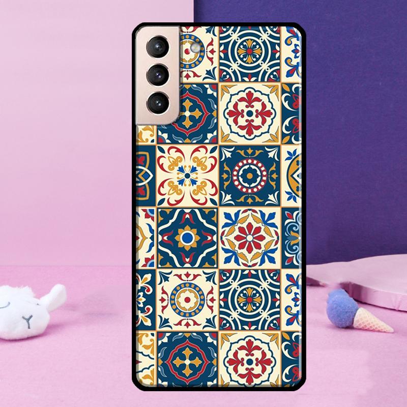 Moroccan Tile Phone Case For Samsung Galaxy S25 Ultra S24 Ultra S9 S10 S20 S21 S22 Plus S23 S24 FE Cover