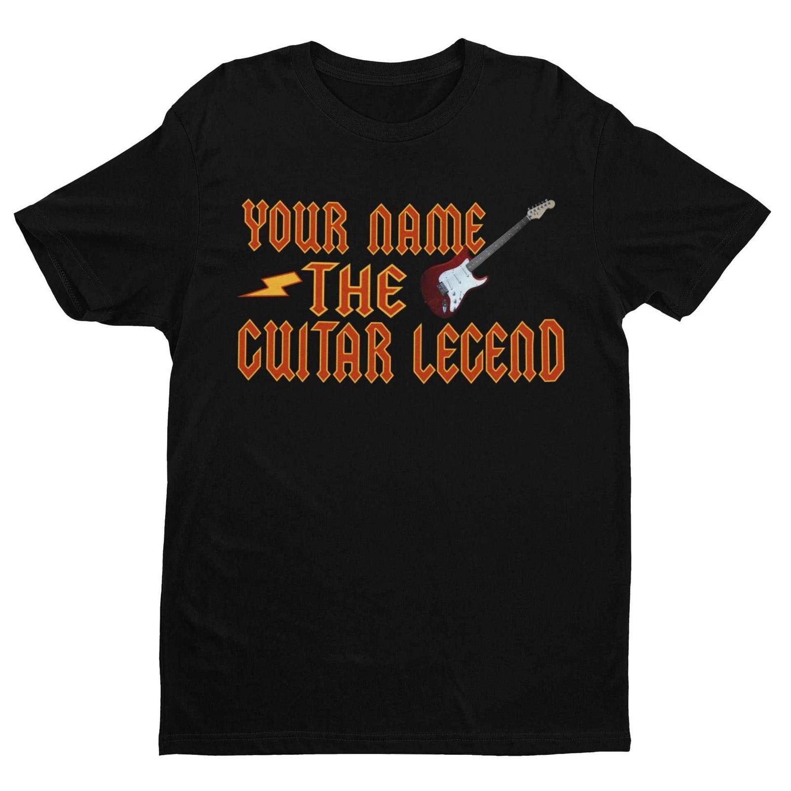 Personalised Guitarist T-Shirt – Custom Name Funny Gift for Musicians UK S