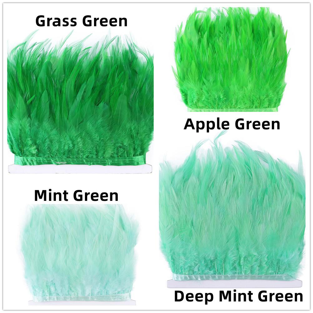 Feather4-6inch High Quality Chicken Feathers Trim Fringe 1meter Mint Green Rooster Feather Ribbon  Wedding Dress Creative Crafts Plumes