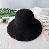 Korean Style Beach Sun Hat Solid Color Summer Bucket Hat Fashion Crochet Straw Hat  Fishing