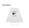 Korean Style Cartoon Print Cuffed Long Sleeve T-shirt - 2024 Student Bestie Collection