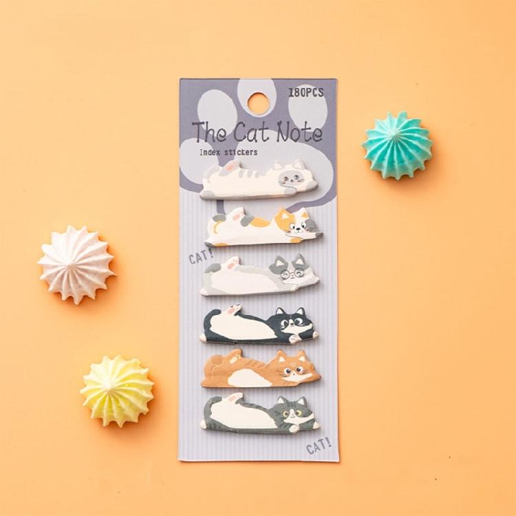 180 Counts Kitten Index Tabs Writable Page Mark Bookmarks Adhesive Index Labels Page Tabs for Notebook Planner Calendar