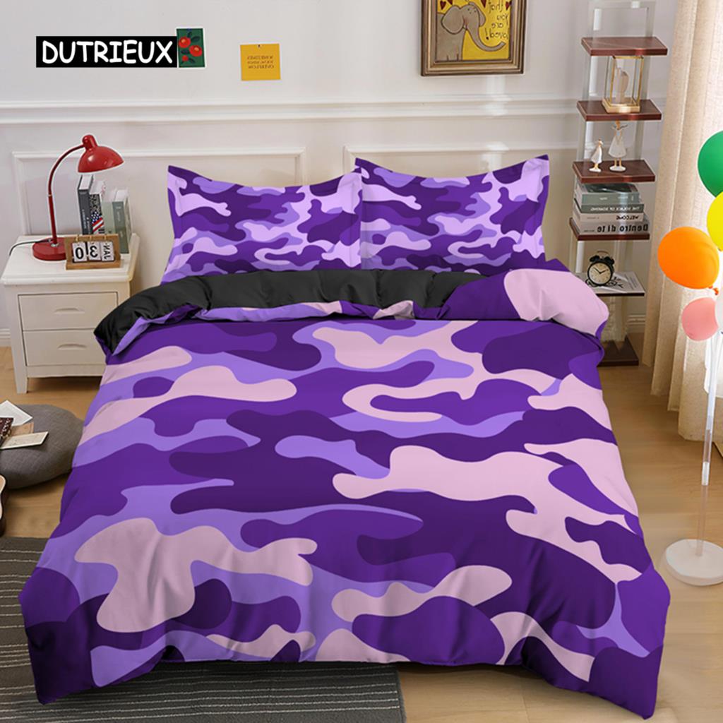 Kamuflasje Sengetøy Sett Gutt Tenåring Barn Abstrakt Dynetrekk med Putetrekk King Queen Twin Størrelse Polyester Dynetrekk 2/3 stk