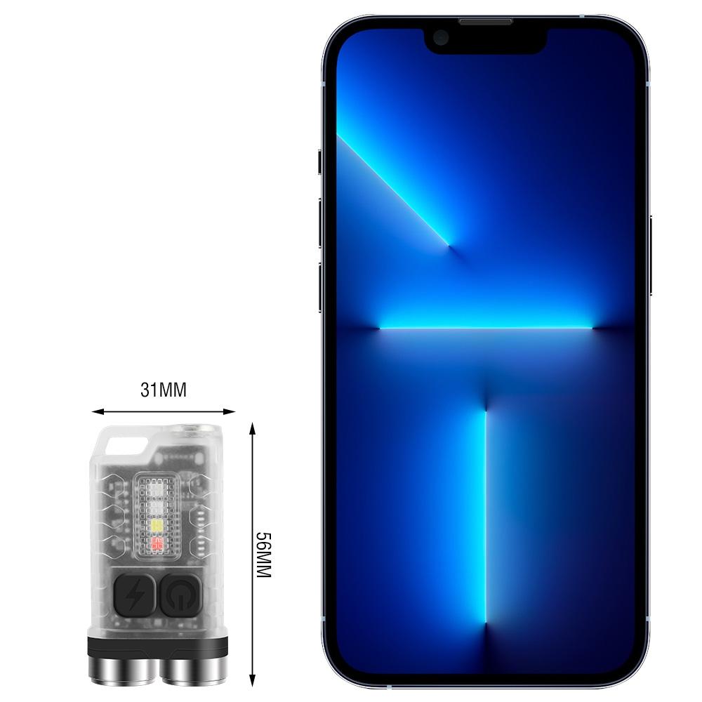 Mini Flashlight 900LM 12 Modes Light Torch Rechargeable Waterproof Keychain with magnet Lantern Red UV light