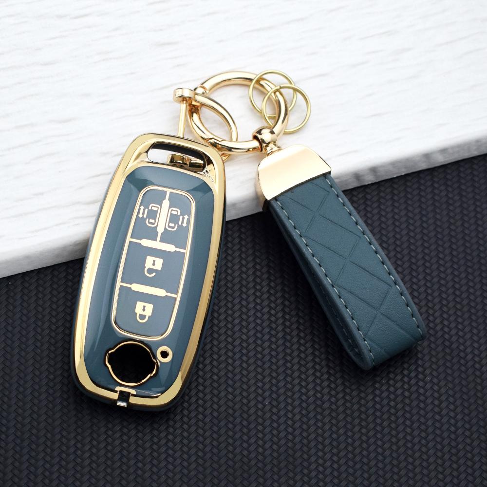 TPU Key Cover for Nissan Rogue X-Trail T33 Qashqai J12 Kicks Ariya Altima Juke Bluebird Sylphy 4 Buttons Anti-Scratch Key Holder