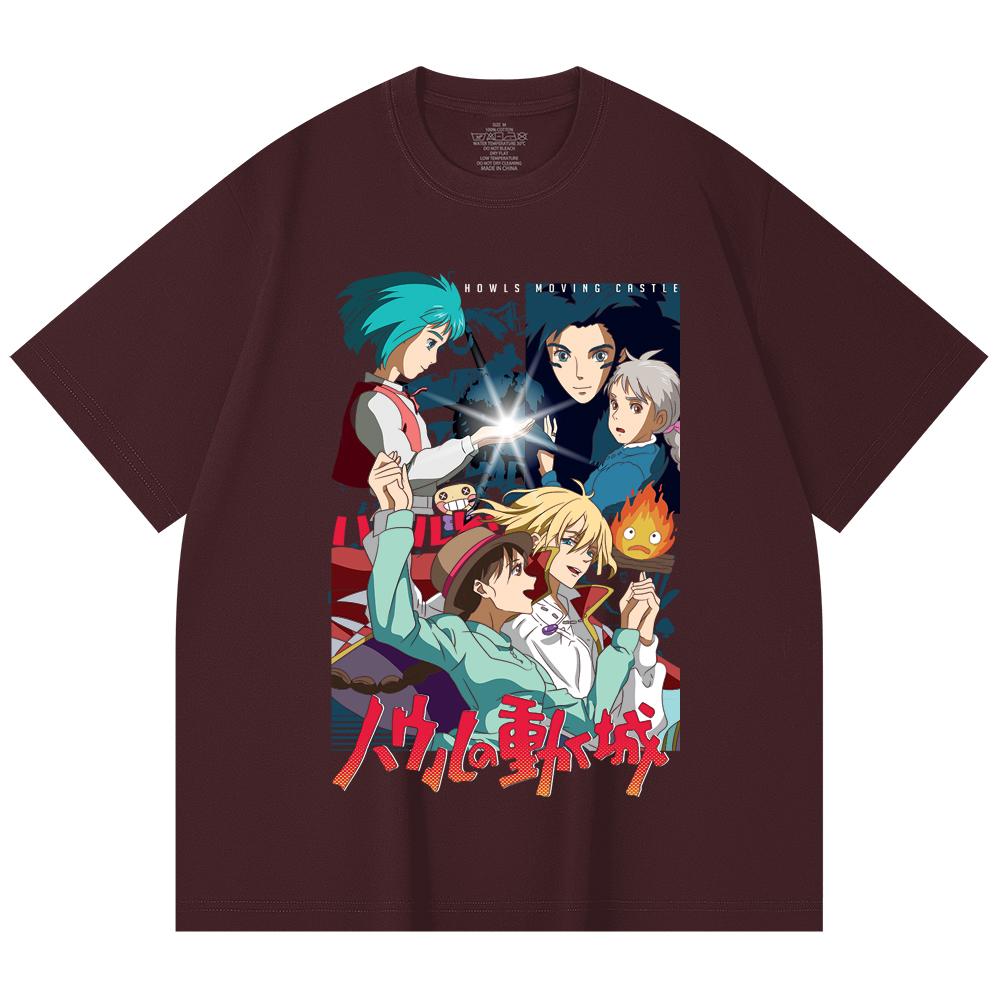 T-shirt Unisex Pesante 100% Cotone 230 g/m² Stampa Ghibli V2 Il Castello Errante