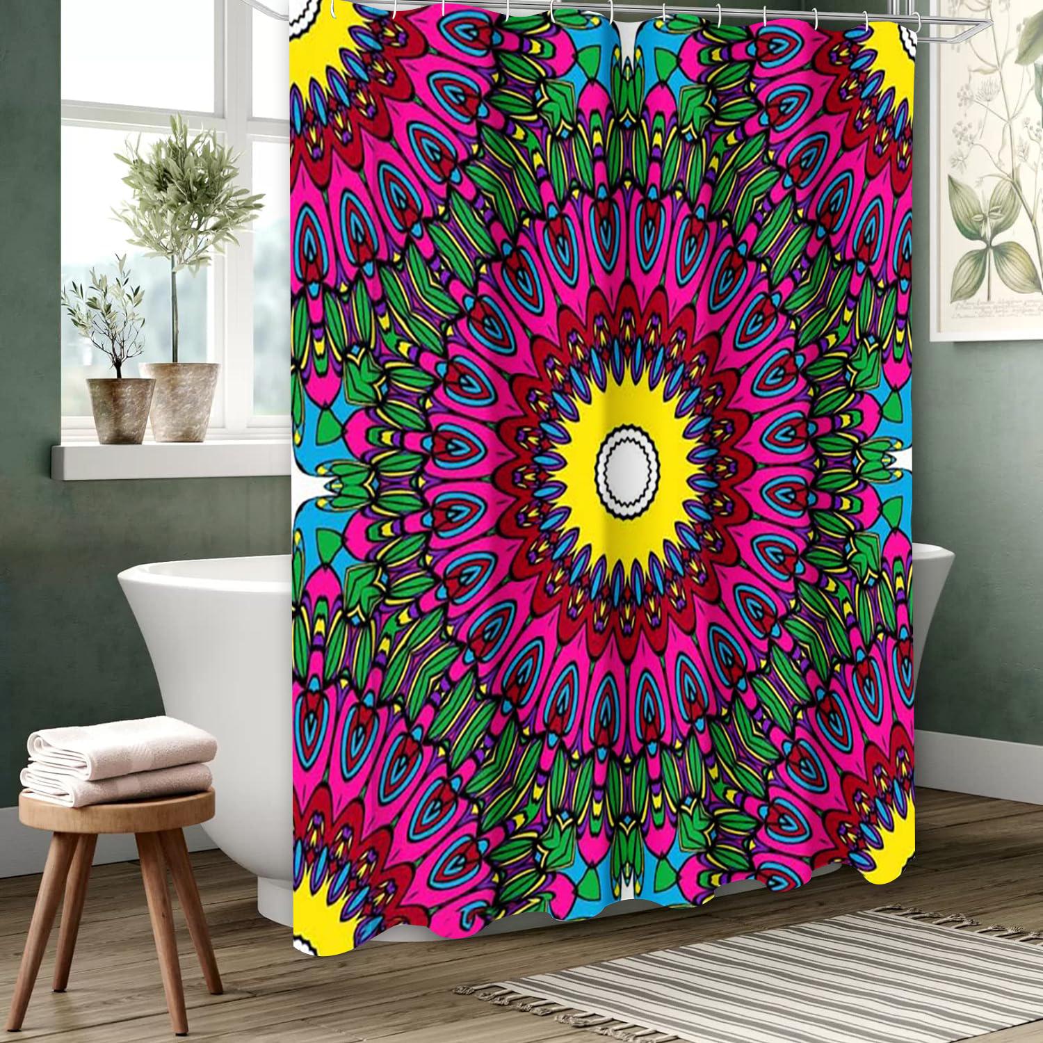 

Мандала в национальном стиле Занавеска для ванной Комнатные буквы Занавеска для душа Водонепроницаемая с 12 крючками Рыбы Домашний декор Бесплатная доставка 180x180cm curtain синий