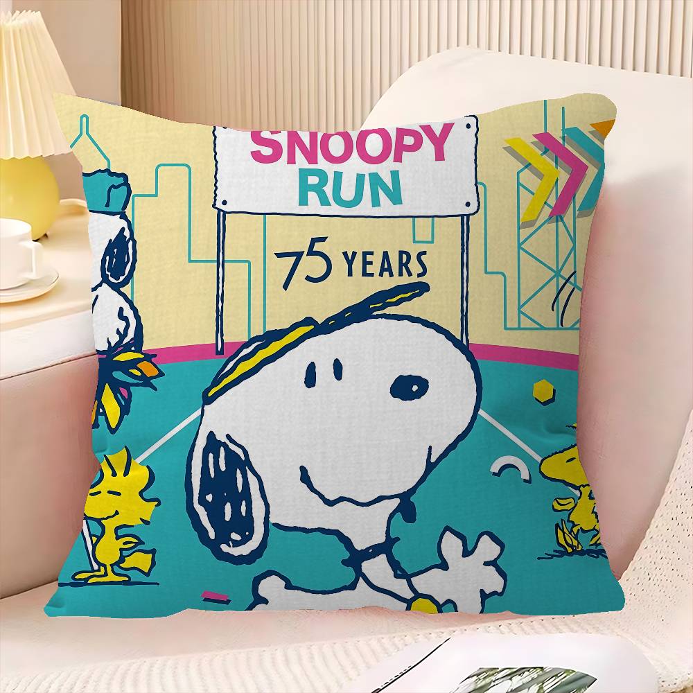 Cartoon S-Snoopy Maple Design Cushion Cover Happy Autumn Harvest Decor Holiday Decorati Pillow Cover