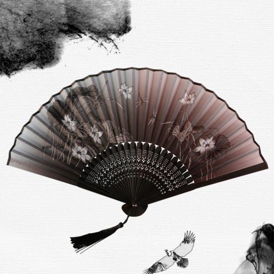Photography Props Chemical Fiber Cloth Cute Not Easily Deformed Wedding Party Folding Handheld Fan Chinese Fan