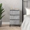 Bedside Table - Maison Exclusive - Concrete Grey - Engineered Wood - 3 Drawers