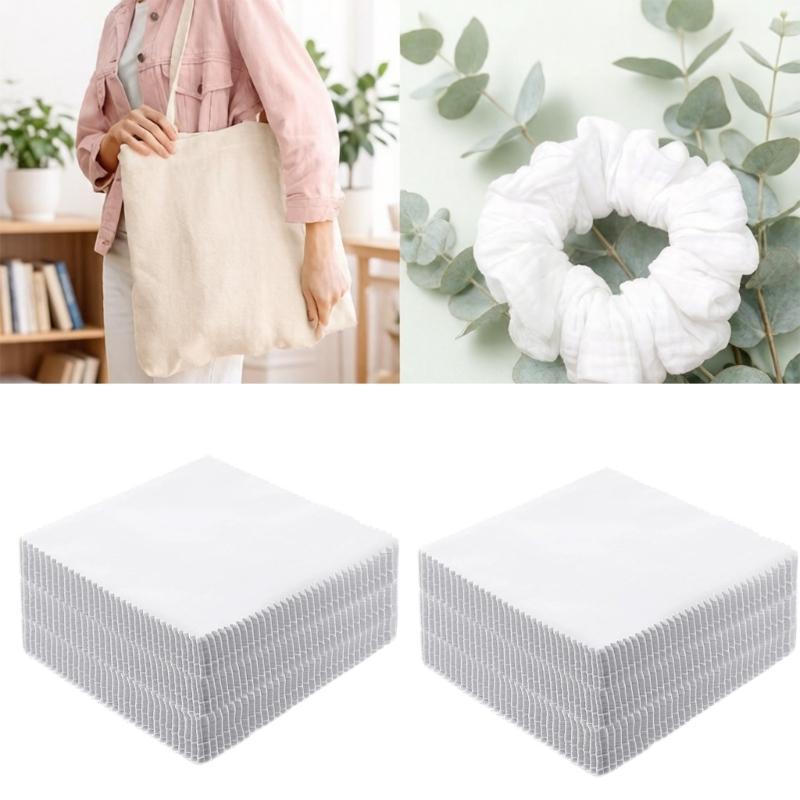 100pcs White Cotton Squares 12.7cm Size Microfiber Materials For Quilting And Craft