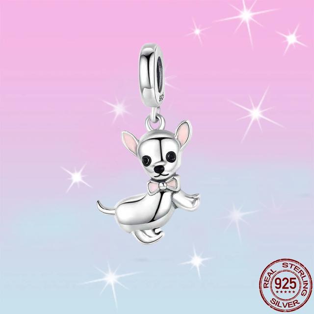 New 925 Sterling Silver Dog and Red Snowman Charm Bead Fit Original 925 Fashion Bracelets DIY Fine Jewelry Making for Women