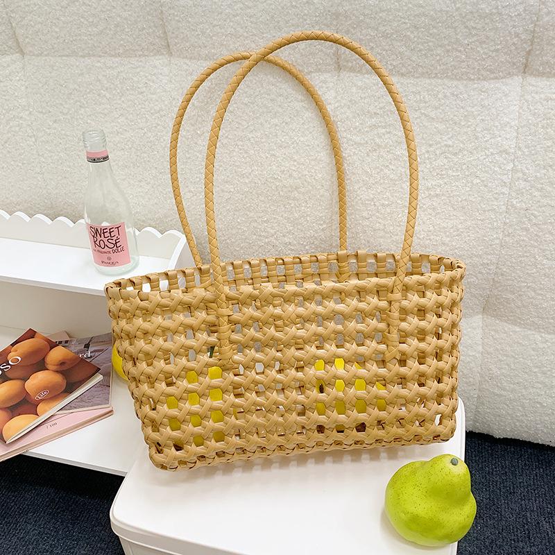 

New personalized handbag women s hollow woven vegetable basket bag seaside vacation beach bag fashion shoulder bag хаки