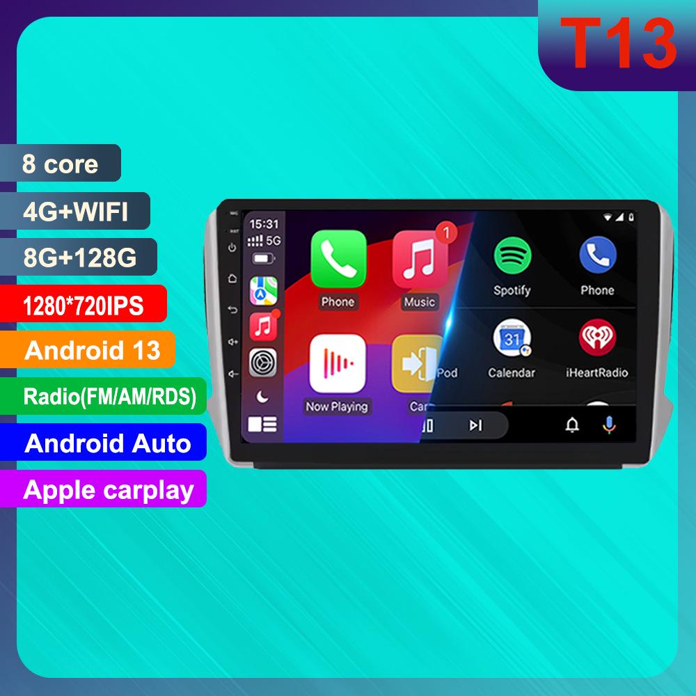 Compatible with Peugeot 208 & 2008: Android GPS Navigation, HD Reversing Camera & CarPlay.