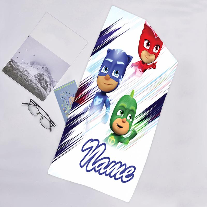 1pc PJ Marks1 Beach Towel with Custom Name, Beach/Swimming/Bath/Picnic/Camping Towel, Suitable for Seaside Beaches