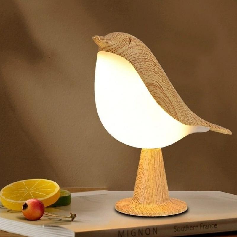 Small Desk Lamp, Bird Lamp Bedside Lamps With 3 Color Temperature And Touch Sensor Cordless Lamp Kids Night Light