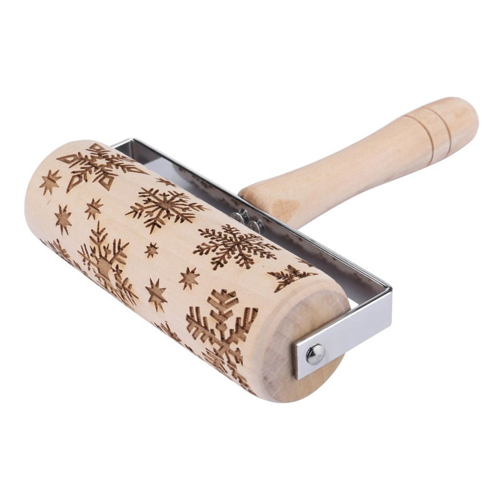 

Рождественская гравированная скалка Hemu для дома, универмага, кухни, выпечки, печенья, коммерческая скалка One Size