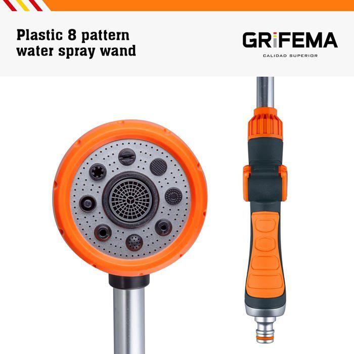 Pistolet d'arrosage - GRIFEMA - GE1305 - 8 modèles - Débit d'eau contrôlable - ABS et acier inoxydable 304