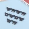 10Pcs/set Black Plastic CR2032 Battery Holder Vertical Half-Round Cell Coin Battery Socket Case Module For 3V Batteries