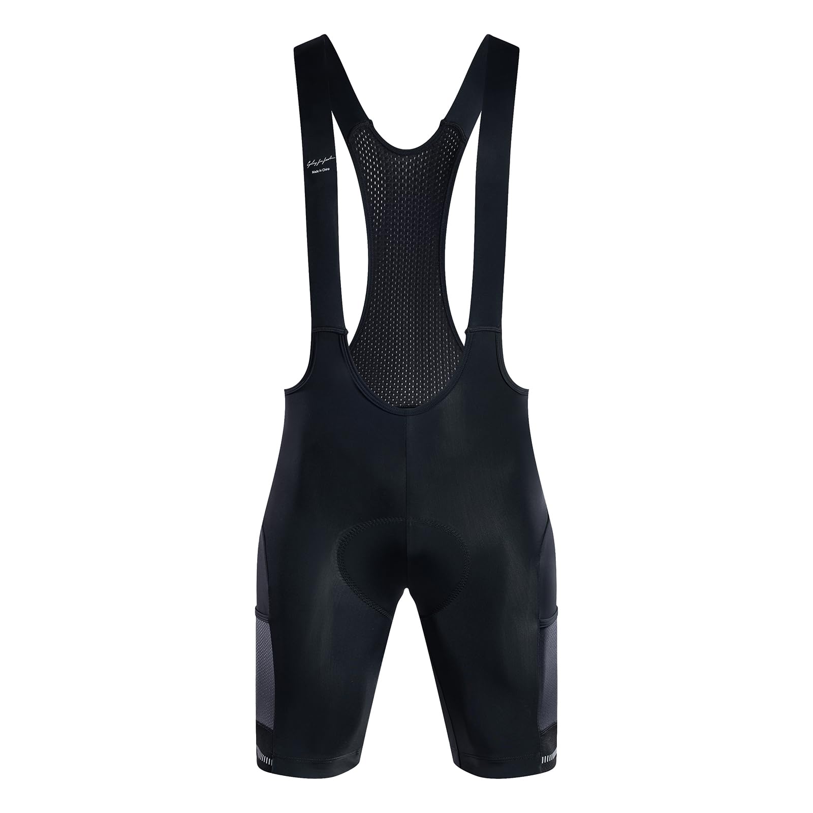 [Santic] Men s Bib Shorts, Cycling Bib Pants, Road Bike, Bicycle, Cycling Wear, Spring/Summer (Black, Size L)