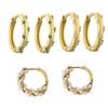 ZAKOL 3 Pairs Simple Fashion Imitation Zircon Zirconia Hoop Earrings for Women Girls Minimalist Huggie Circle Earring Zircon