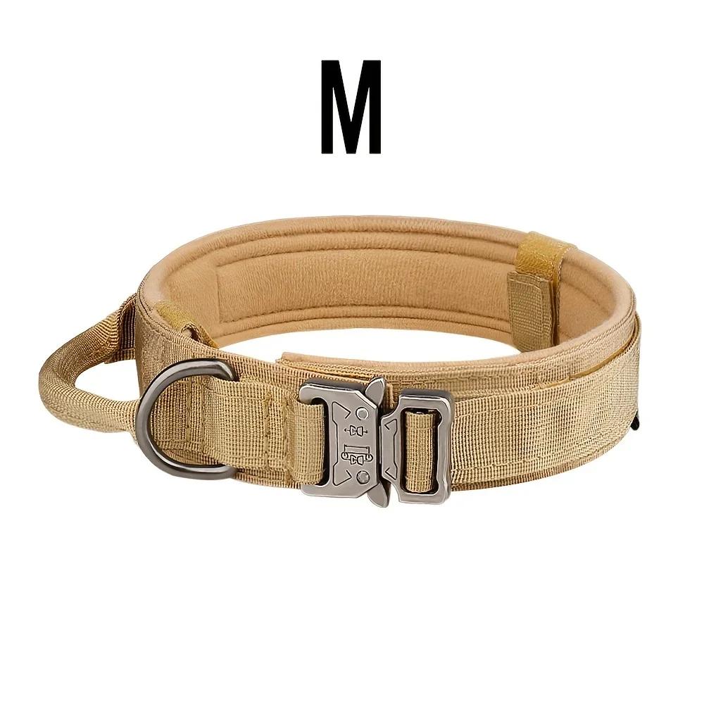 Tactical Hunting Dog Collar Traction Rope Zinc Alloy Imitation Nylon Velcro Adjustable in Size Hunt Accessories