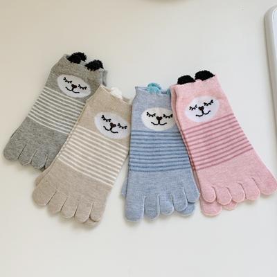 5 Pares de Meias Socas Femininas de Pele de Ovelha Pastel para Dedo