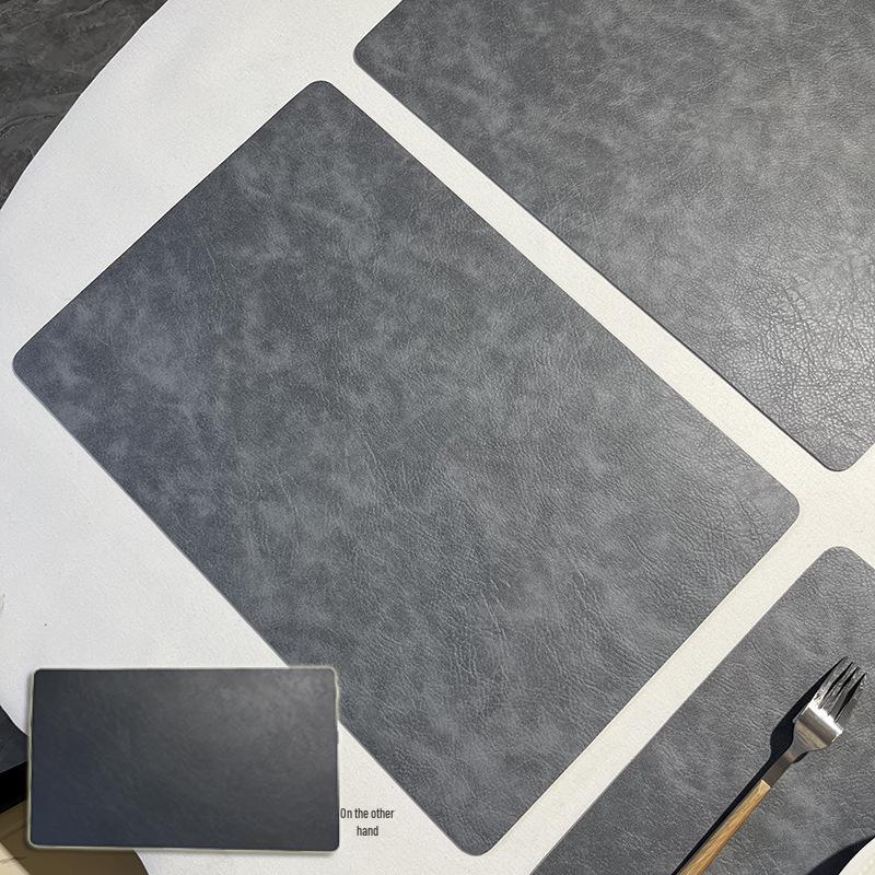 In Stock European-Style Luxury Leather Placemat: Waterproof, Oil-proof, Heat-Insulating Mat for Bowls and Plates