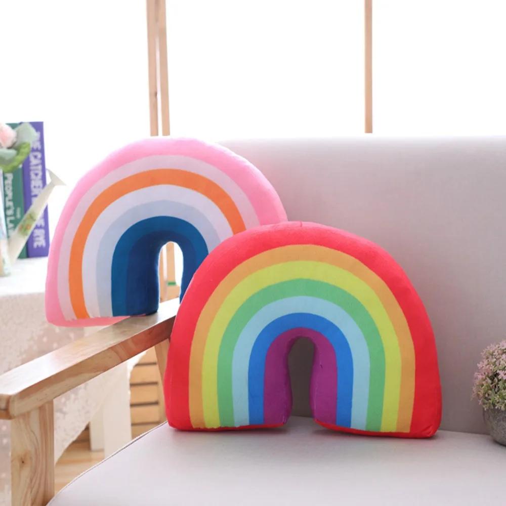 Neues süßes Kissen in Regenbogenform für Kinder, Plüschspielzeug, Büro, Schlaf-Nackenkissen, Kinderzimmer, weiches, bequemes Kissen, Heimdekoration