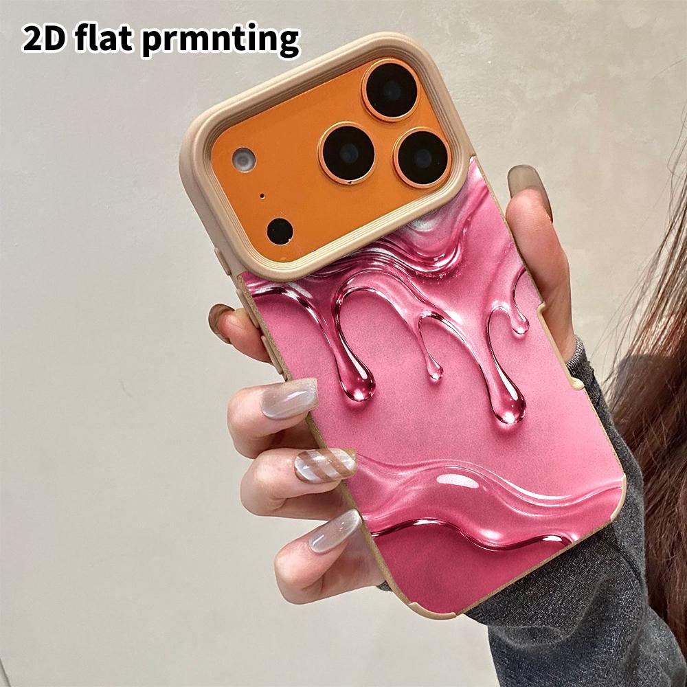 Phone Case: 2D Flat Lambskin Suitable for iPhone 18, 17, 16, 15, 14, 13Pro Protective Cases, Glass Water Drop, Christmas and Halloween Gifts