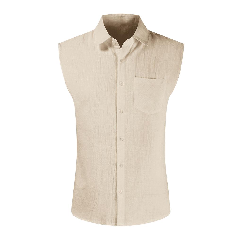 Men's Lapel Vest With Pockets  Casual Sports Cardigan