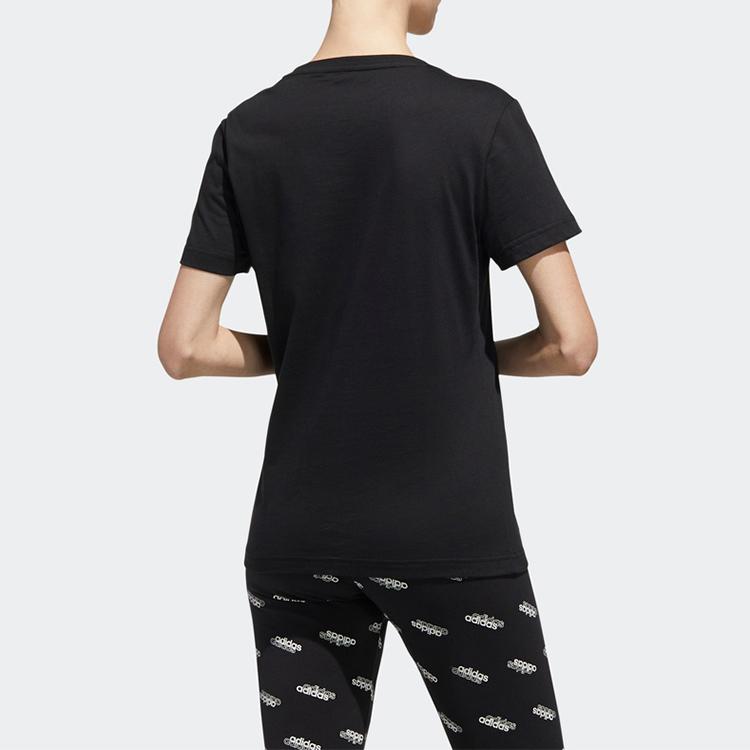 adidas T Shirts Women's Black Crew Neck Moderate Straight Fit FM6154