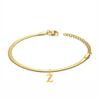 Punk 3mm Flat Snake Chain Bracelet Female Gold Color Stainless Steel Alphabet Initial Letter Charm Bracelet for Women Jewelry