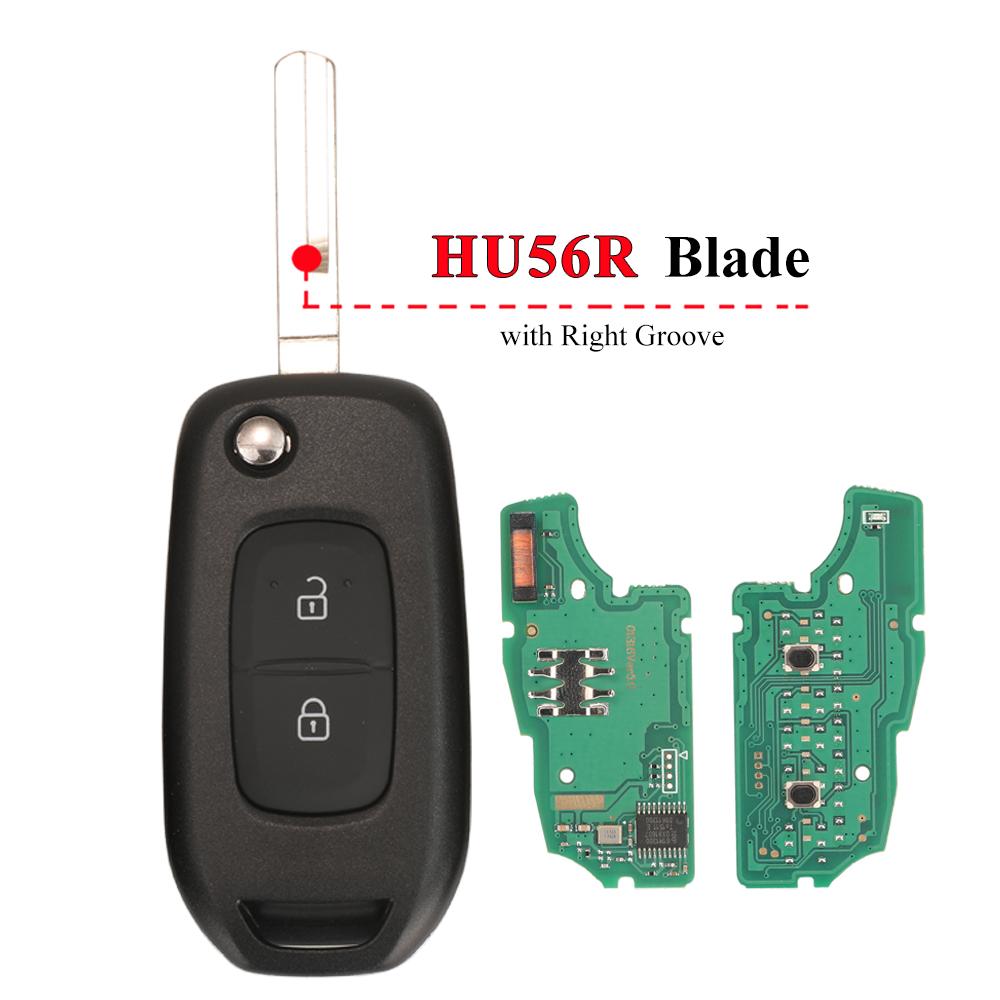 jingyuqin 2Button 433MHz PCF7961M 4A Chip Flip Remote Key for Renault Dacia Logan 2 II 2018 2019 2020 FSK Car Key Fob Control