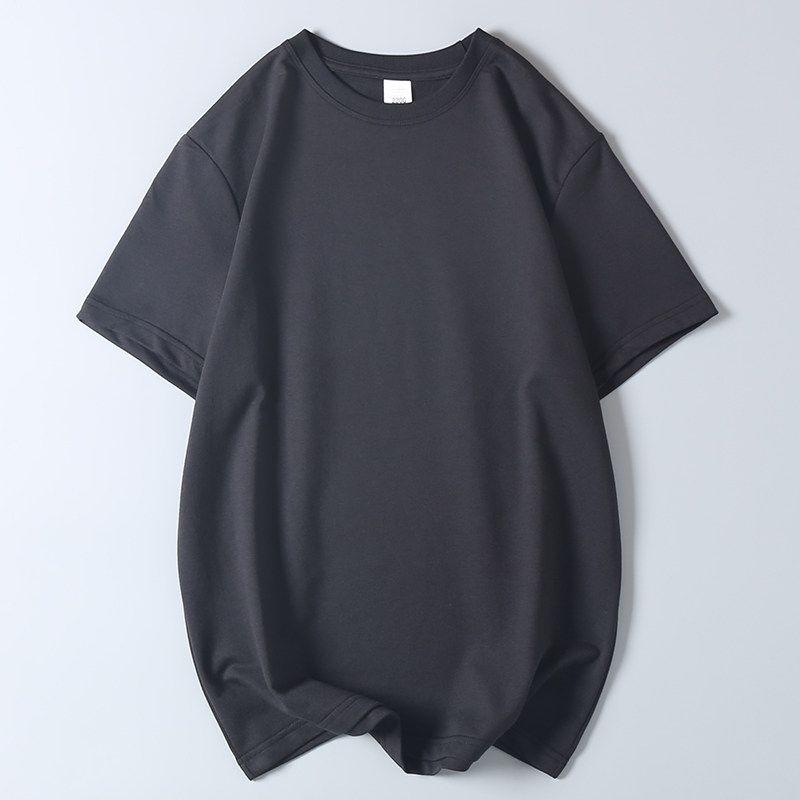 Export Export Orders! 220G Combed Cotton Sweater Short Sleeve T-shirt Summer Men's Pure Color Crew Neck Casual Half Sleeve