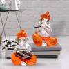 Musical Ganesha Pair for Home Decor | Brings Prosperity - (Orange and White, Pack of 2)(Resin)