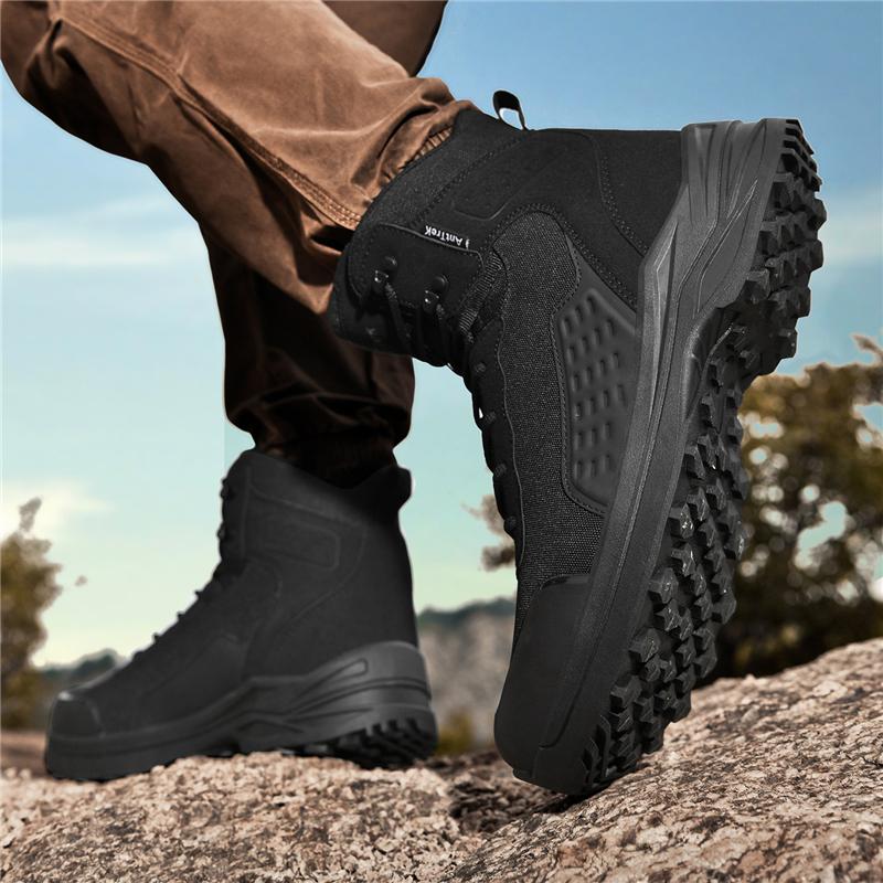 Men High-top Hiking Sneakers Wear-resistant Tactical Boots Non Slip Outdoor Sports Shoes for Trekking Camping Big Size 39-47