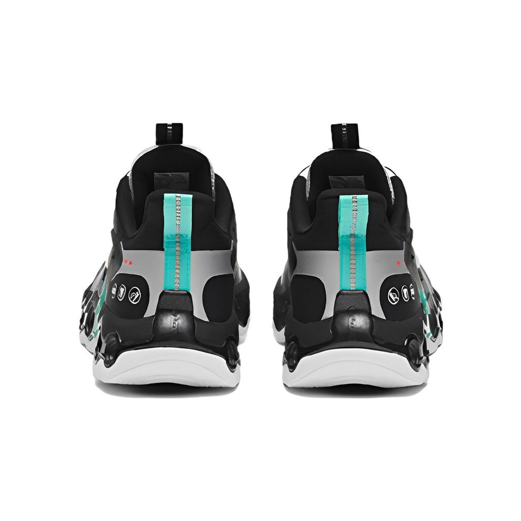 Anta Youth  Energy Ring 8.0 Cushioning Non-Slip Wear-Resistant Rebound Low-Top Running Shoes Kids Running Shoes Black Green 312245581-8