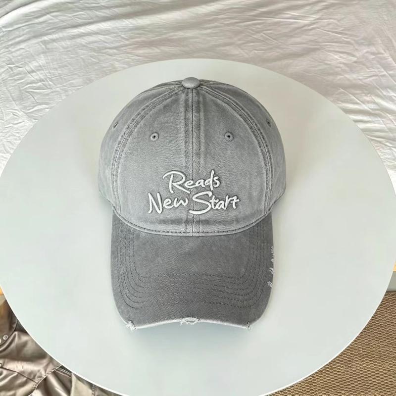 Washed and Made Old Letter Embroidered Baseball Cap for Men, Rough Edge Ripped Cap, Retro Casual Women's Versatile Hat