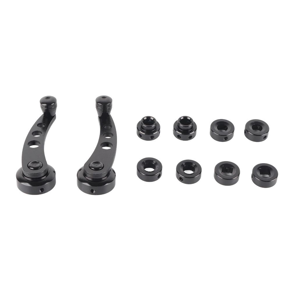 Black Window Winder Aluminum Alloy Window Handle Replacement  for Sedan, Truck, Classic Car