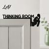 Bathroom Door Sign Funny Sign Thinking Room Metal Wall Art with Humorous Quotes Self-Adhesive Clever Decor Toilet for Restroom Rustproof