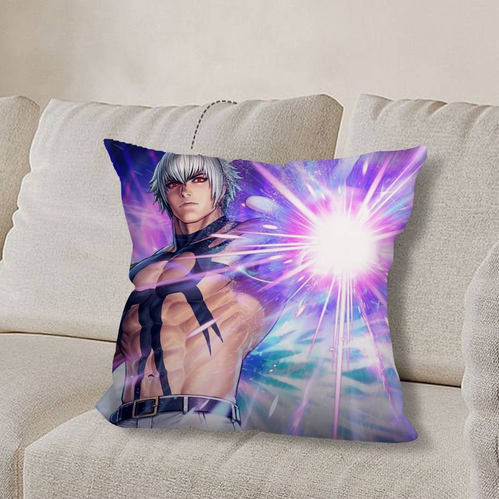 K-King Of F-Fighters cool Pillow Case Square Double-Sided Printing Short Plush Sofa Cushion Cover Bedroom Bedside Pillow