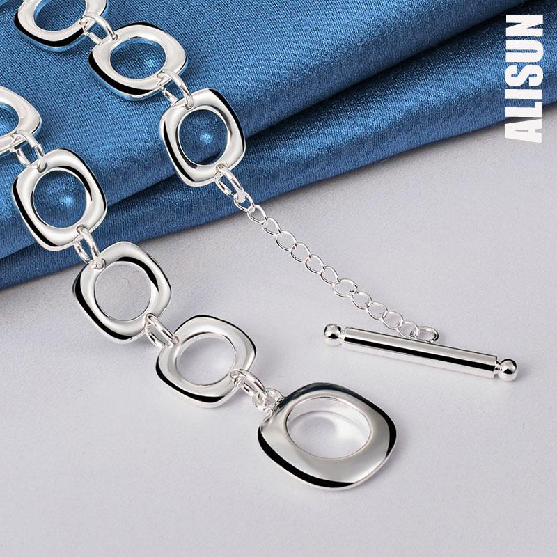 925 Sterling Silver Square Chain 20 Inch Women's Necklace Wedding Fashion Wedding Jewelry