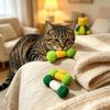 2Pcs Adorable Bite-Resistant Cat Chew Toys Paw-Friendly With Bells Cat Teaser Toy Soft Plush Teeth Cleaning Cat Toys Training