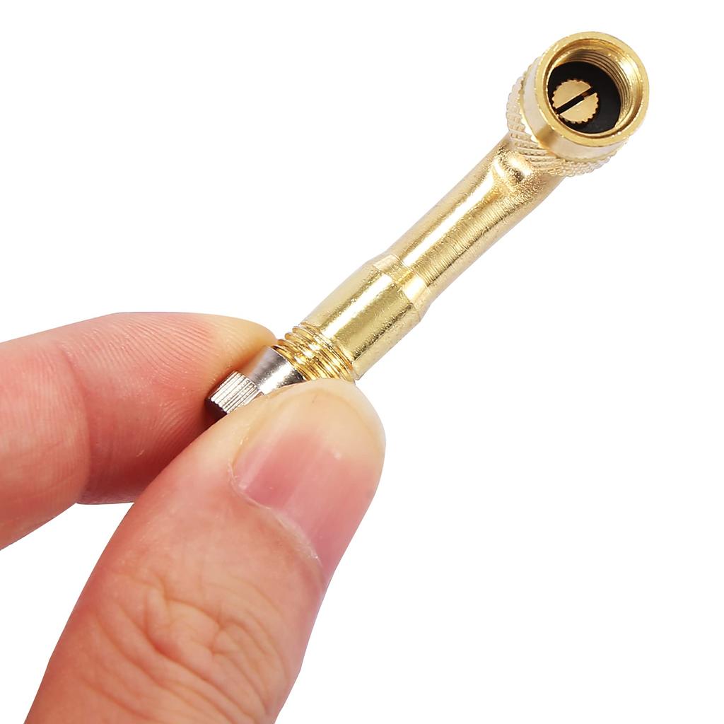 uxcell Valve Stem Extension Valve Stem Extender Stem Extension Adapter Vacuum Metal Car Motorcycle Gold Tone 3pcs 90 Degree